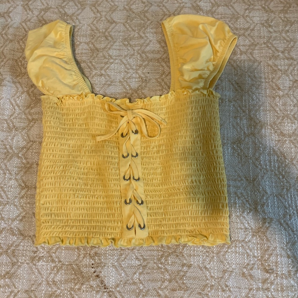 Yellow crop top